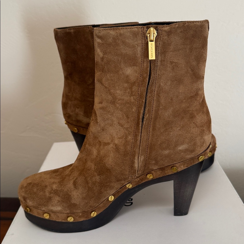 Veronica Beard New In Box Gavi Hazelwood suede boots. 3-1/2” heel 1 “ platform - Picture 6 of 9